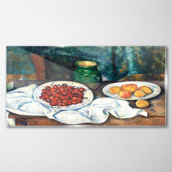 Still life with fruit Glass Wall Art