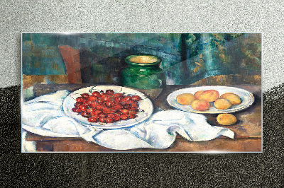 Still life with fruit Glass Wall Art