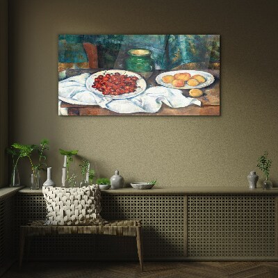 Still life with fruit Glass Wall Art