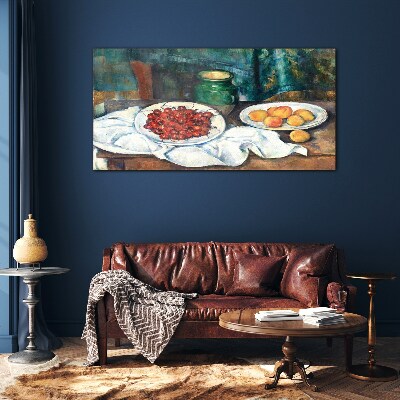 Still life with fruit Glass Wall Art