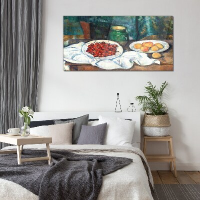 Still life with fruit Glass Wall Art