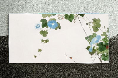 Floral motif in delicate shades Glass Wall Art