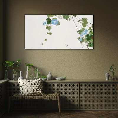 Floral motif in delicate shades Glass Wall Art