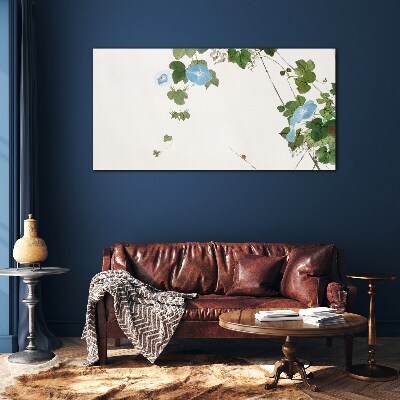 Floral motif in delicate shades Glass Wall Art