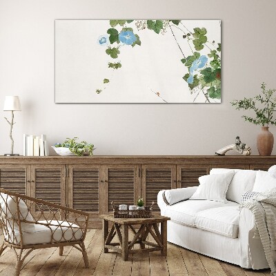 Floral motif in delicate shades Glass Wall Art