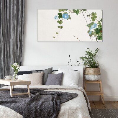 Floral motif in delicate shades Glass Wall Art
