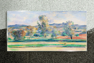 Spring landscape with trees Glass Wall Art