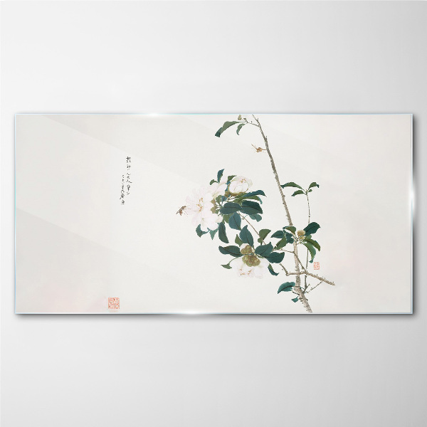 Floral composition in delicate shades Glass Wall Art