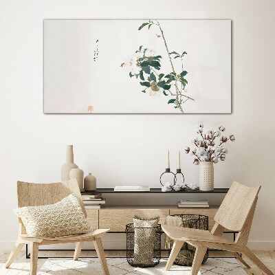 Floral composition in delicate shades Glass Wall Art