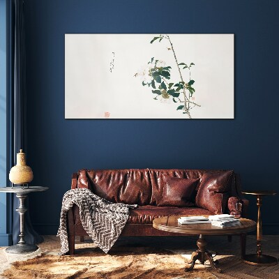 Floral composition in delicate shades Glass Wall Art