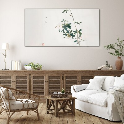 Floral composition in delicate shades Glass Wall Art