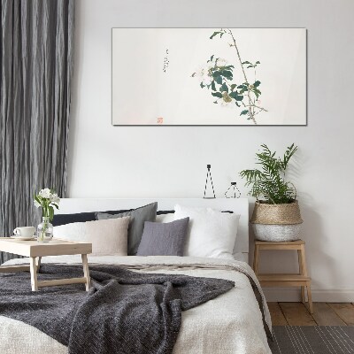 Floral composition in delicate shades Glass Wall Art