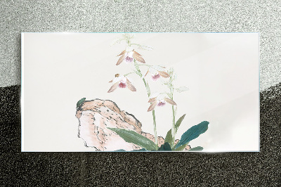 Flowers against the backdrop of nature Glass Wall Art
