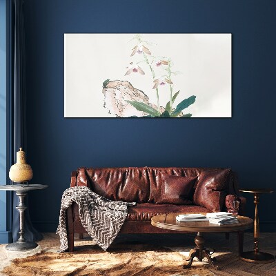 Flowers against the backdrop of nature Glass Wall Art