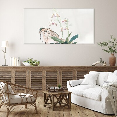 Flowers against the backdrop of nature Glass Wall Art