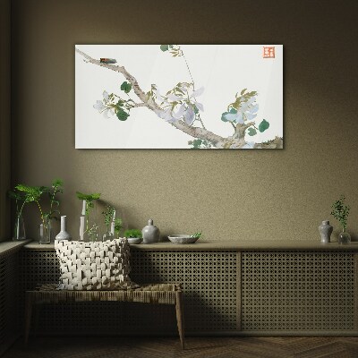 Insects and flowers ju lian Glass Wall Art