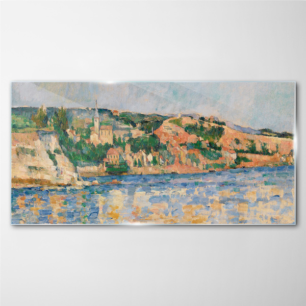 Landscape by the river Glass Wall Art