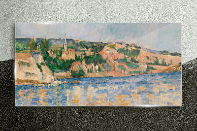 Landscape by the river Glass Wall Art