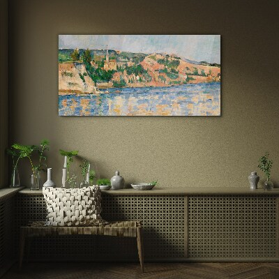Landscape by the river Glass Wall Art