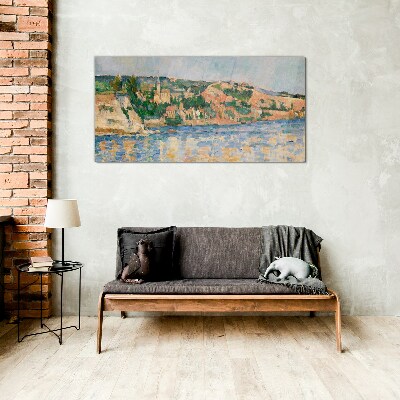Landscape by the river Glass Wall Art