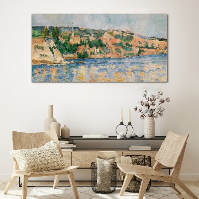 Landscape by the river Glass Wall Art