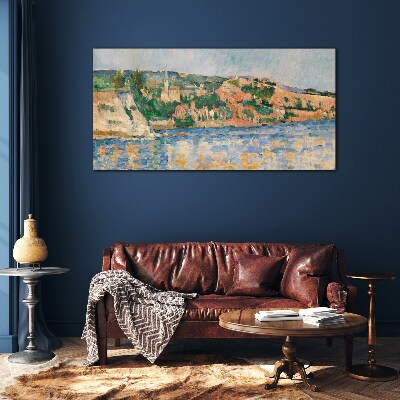 Landscape by the river Glass Wall Art