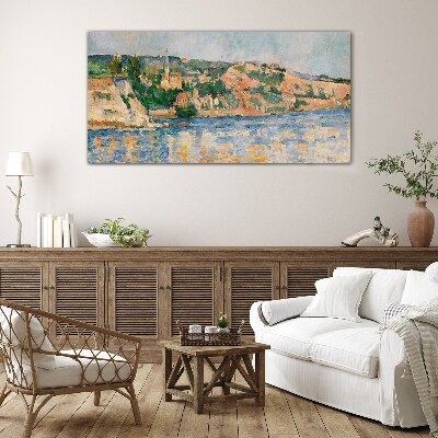 Landscape by the river Glass Wall Art