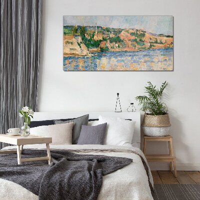 Landscape by the river Glass Wall Art