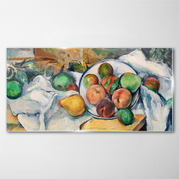 Fruit composition on a white background Glass Wall Art