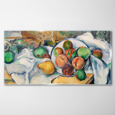 Fruit composition on a white background Glass Wall Art