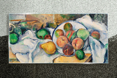 Fruit composition on a white background Glass Wall Art