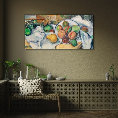 Fruit composition on a white background Glass Wall Art