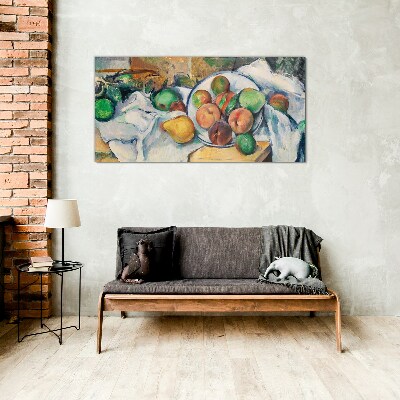 Fruit composition on a white background Glass Wall Art