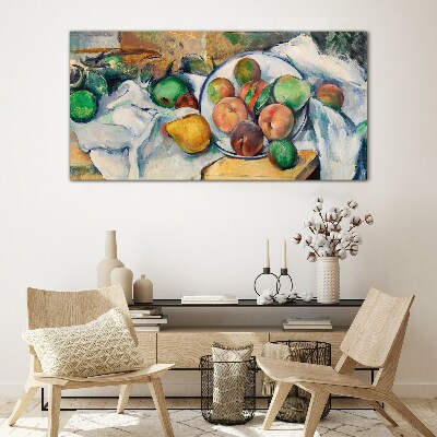 Fruit composition on a white background Glass Wall Art