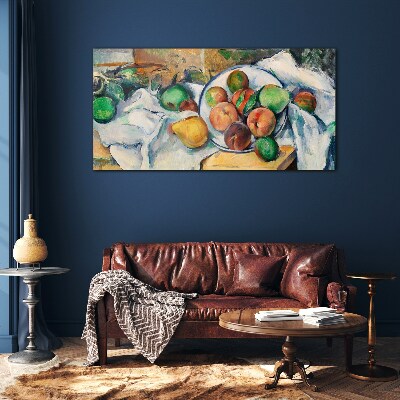 Fruit composition on a white background Glass Wall Art