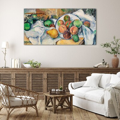 Fruit composition on a white background Glass Wall Art