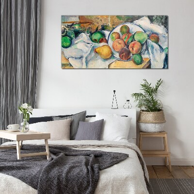 Fruit composition on a white background Glass Wall Art