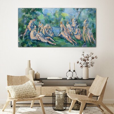 Nature Bathing Scene Glass Wall Art