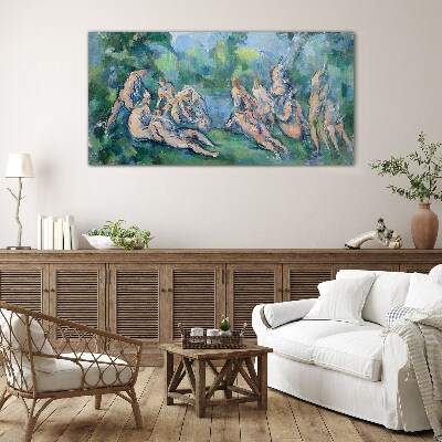 Nature Bathing Scene Glass Wall Art