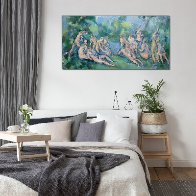 Nature Bathing Scene Glass Wall Art