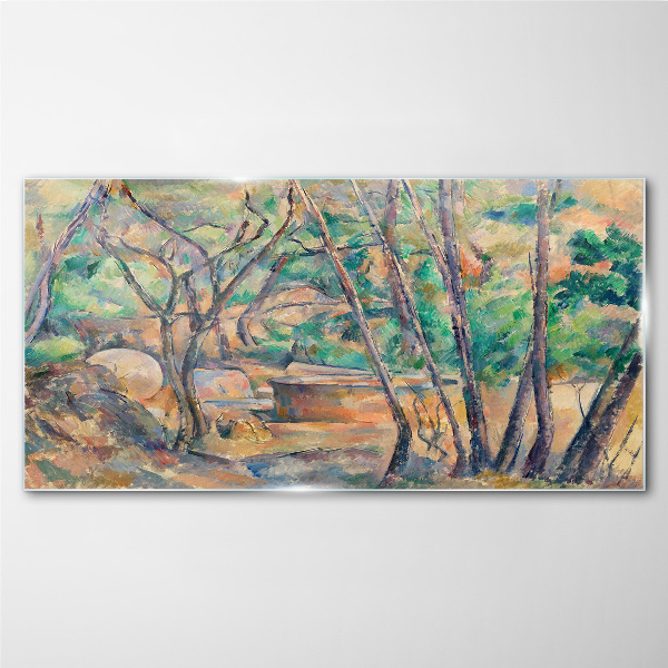 Landscape among the trees Glass Wall Art