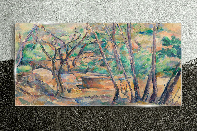 Landscape among the trees Glass Wall Art