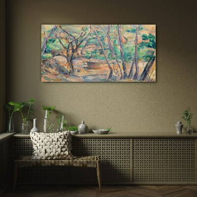 Landscape among the trees Glass Wall Art