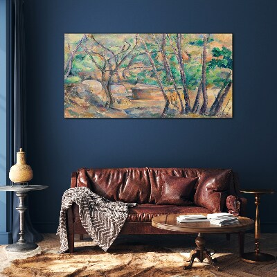 Landscape among the trees Glass Wall Art