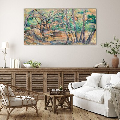 Landscape among the trees Glass Wall Art