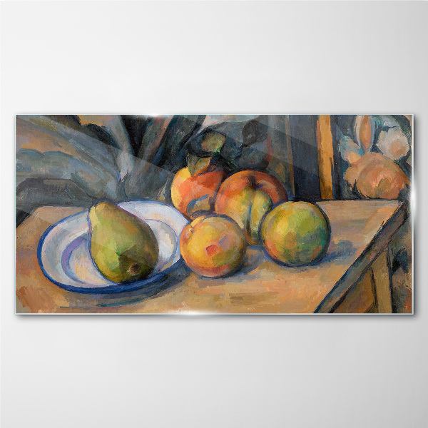 Still life with fruit Glass Wall Art