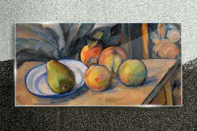 Still life with fruit Glass Wall Art