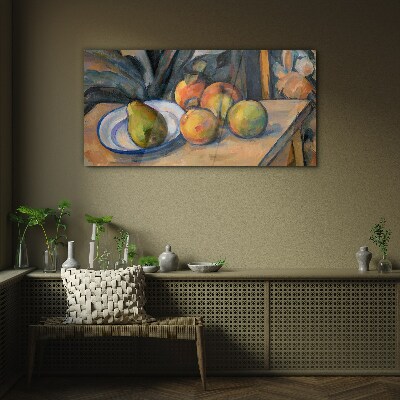 Still life with fruit Glass Wall Art