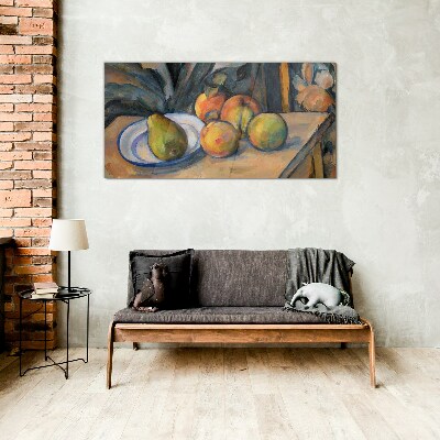 Still life with fruit Glass Wall Art