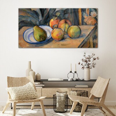 Still life with fruit Glass Wall Art